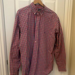 Ralph Lauren Red and Blue Plaid Button-Down Shirt